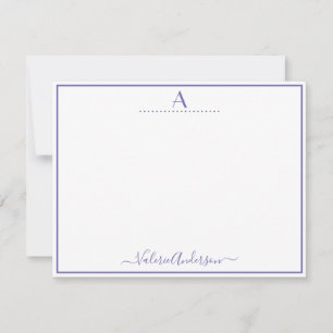 Minimal Monogram Brev Single Gräns Anteckningskort