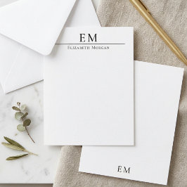 Minimal Monogram Elegant Professionell Vertikal Anteckningskort