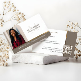 Minimal Monogram Finansiell Professionell Foto Lux Visitkort