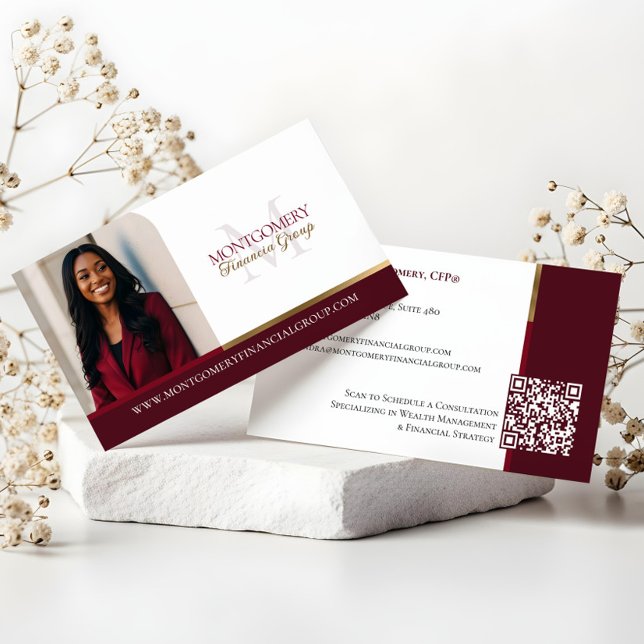 Minimal Monogram Finansiell Professionell Foto Lyx Visitkort (Minimal Monogram Financial Professional Photo Lux Business Card)