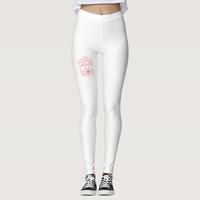 Minimal monogram för hundmamma leggings (Framsida)