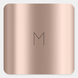 Minimal monogram för Metall i Namn Fyrkantigt Klistermärke