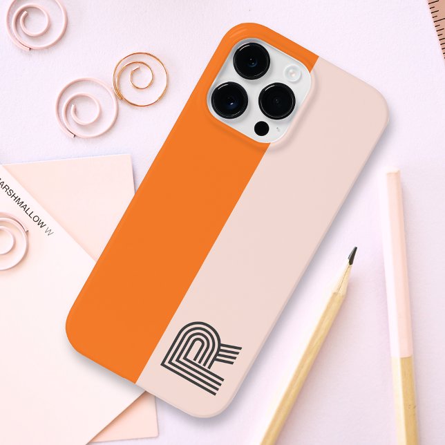 Minimal Monogram för Ro Rosa Orange vid två Färg-b (Skapare uppladdad)