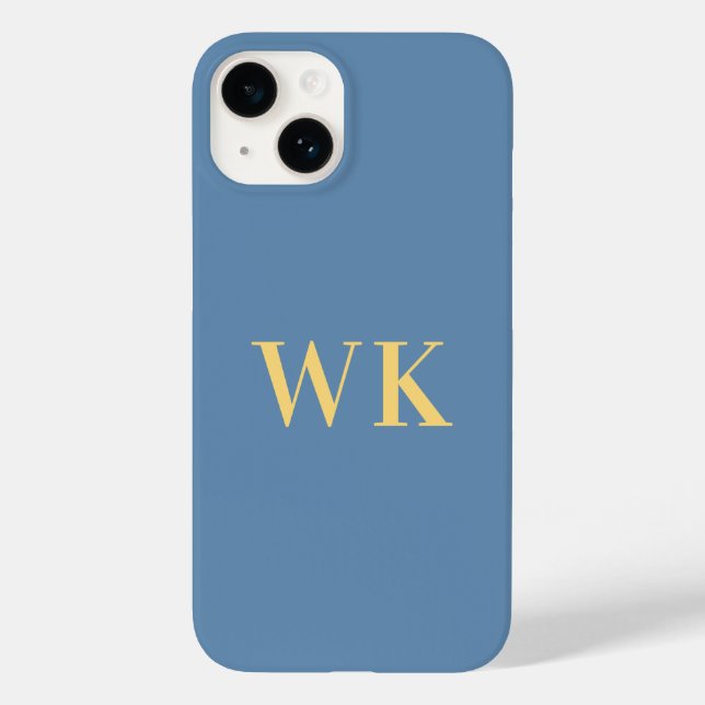 Minimal monogram Initialer Dusty Blue Guld (Baksida)