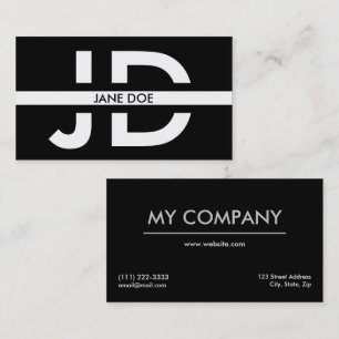Minimal monogram Initialer Visitkort