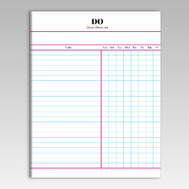 Minimal Monogram Initials Weekly Checklist Notepad Anteckningsblock