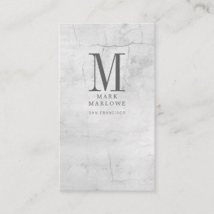 Minimal Monogram Marble Struktur Visitkort
