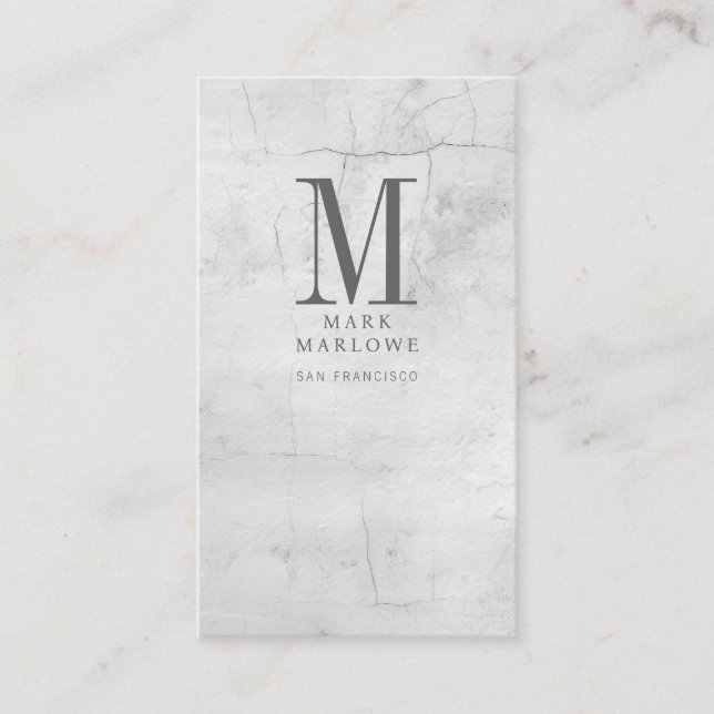 Minimal Monogram Marble Struktur Visitkort (Framsida)