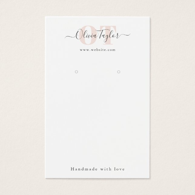 Minimal monogram Modern Rosa Ewing Visning Visitkort (Framsida)
