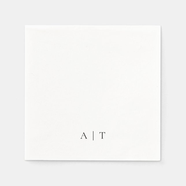 Minimal Monogram Par Initialer Bröllop Pappersservett (Framsidan)