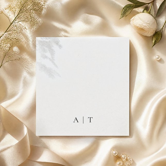 Minimal Monogram Par Initialer Bröllop Pappersservett (Skapare uppladdad)