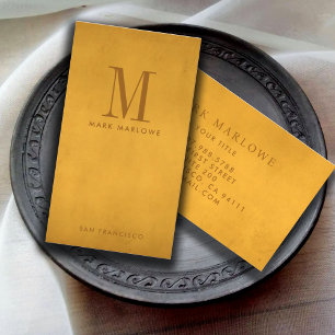Minimal monogram Saffron Gult Guld Visitkort