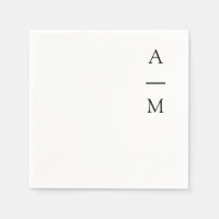 Minimal Monogram Trendig Chic Bröllop Black White