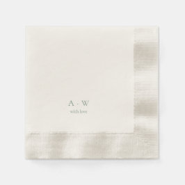 Minimal Monogram Wedding Napkins – with Love Pappersservett