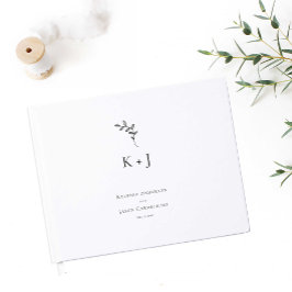 Minimal monogramfoto för elegant bröllop gästböcker