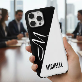 minimal monokrom delad Elegant, skript Monogram