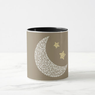 Minimal Moon & Gold Stars Celestial Coffee Mug Mugg
