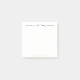 Minimal Mörk blått monogram Fullt Namn Post-it Block