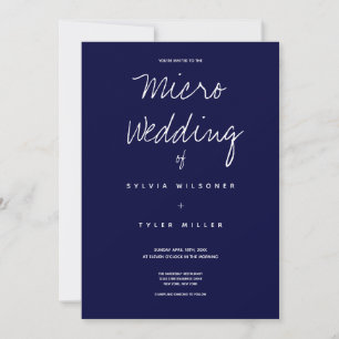 Minimal Mörk blått typografi för Micro Bröllop