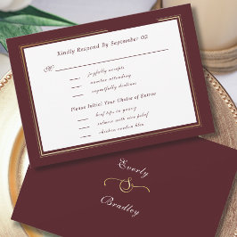 Minimal Mörk Burgundergul Menyval RSVP