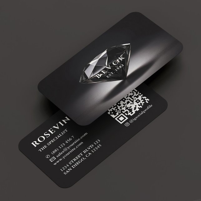 Minimal Mörk för Professionell Diamond Specialist Visitkort (Minimal Professional Diamond Specialist Dark Business Card
)
