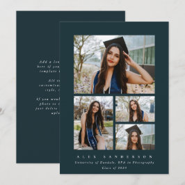 Minimal Mörk grönt Ram 4 Photo Studenten Meddelande