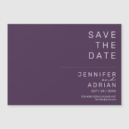 Minimal mörklila horisontell Save The Date
