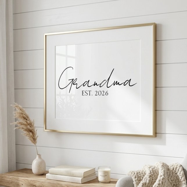 Minimal Mormor Sedan År Mjuk Skript Typografi  Poster (Skapare uppladdad)