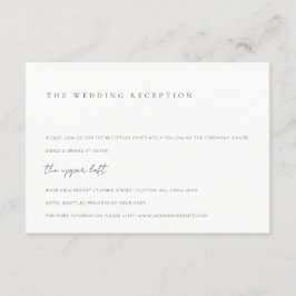Minimal mottagning av svartvit typografi-bröllop tilläggskort