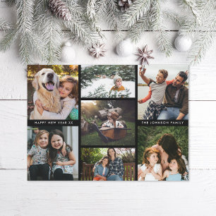 Minimal multifoto - enkel familjefollning julkort