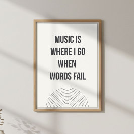 Minimal music lover quote poster