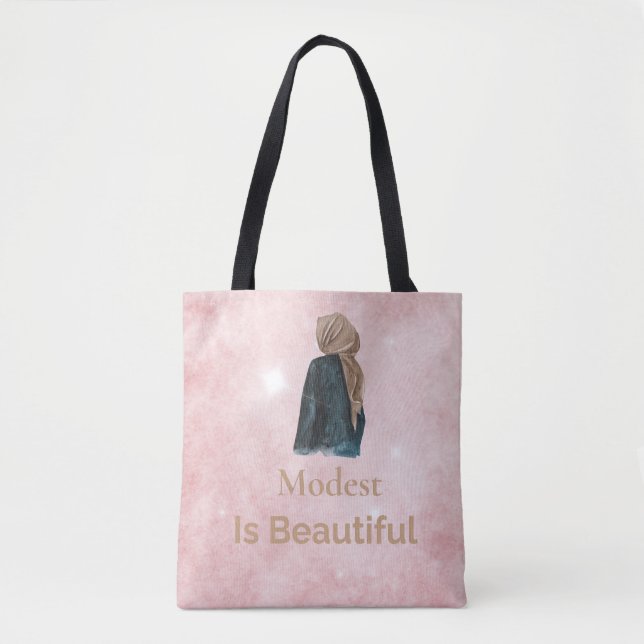 Minimal muslimsk estetisk typsnittsdesign för kvin tygkasse (Framsida)