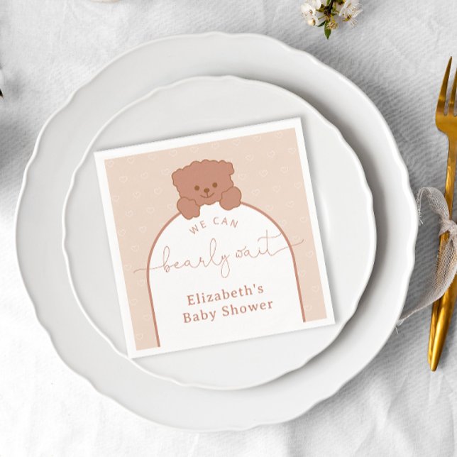 Minimal Nalle Kön Neutral babyvisningsprogram Pappersservett (Skapare uppladdad)