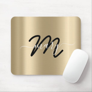 Minimal Namn Monogram Guld Champagne Black Musmatta