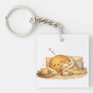 Minimal Napping Potato Soft Brown Line Art