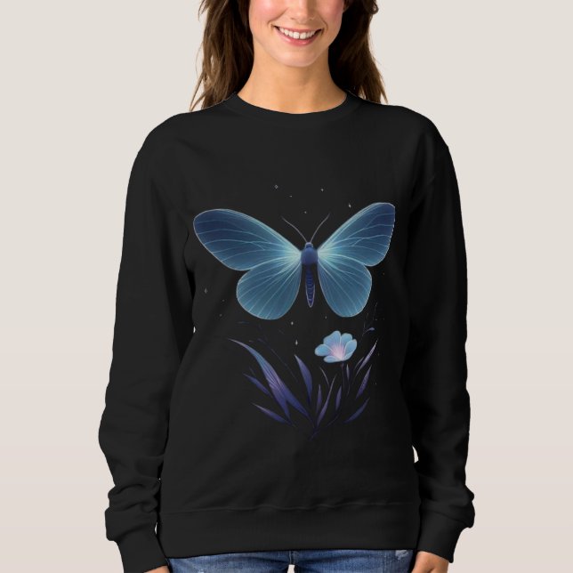 Minimal Nattfjäril Vektor – Mjuk Glöd Illustr T Shirt (Framsida)