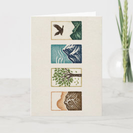 Minimal Nature Set – Mountain & Tree Art Tack Kort