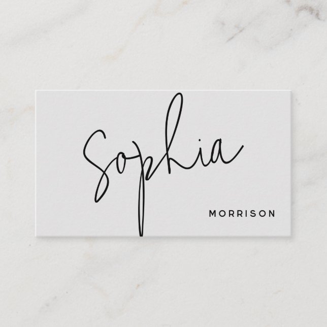 Minimal naturlig monogramsfunktion visitkort (Framsida)