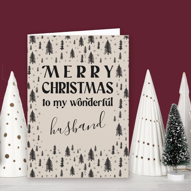 Minimal naturlig natur make Julgran Helgkort (Husband Christmas Card. Buy professionally printed or as printable digital download.)