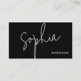 Minimal naturlig utsikt i monogram svart visitkort