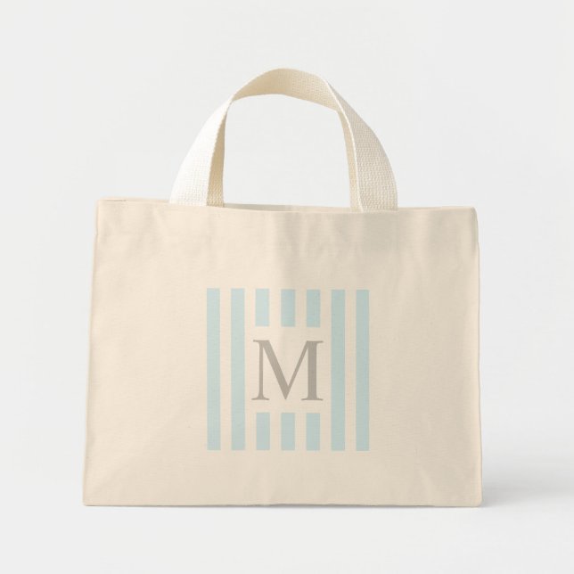 Minimal Nautic Style Grocery Tote Bag Mini Tygkasse (Framsidan)