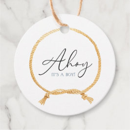 Minimal Nautical Sailboat Shower Ahoy Boy Gåvor Etiketter