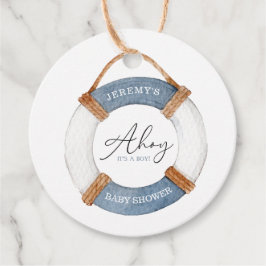 Minimal Nautical Sailboat Shower Ahoy Boy Gåvor Etiketter