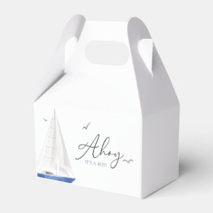 Minimal Nautical Sailboat Shower Ahoy Boy Presentaskar