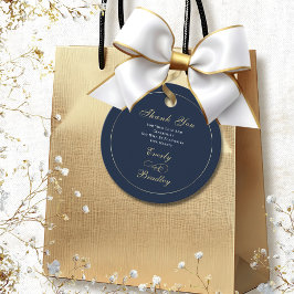 Minimal Navy Bakgrund Vit Guld Script Elegant  Gåvor Etiketter