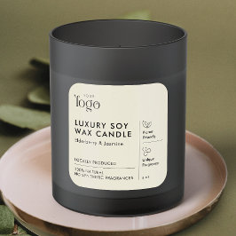 Minimal neutral beige ljuskruka hemdoft fyrkantigt klistermärke