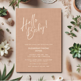 Minimal Neutral Modern Baby Shower Invitation Inbjudningar