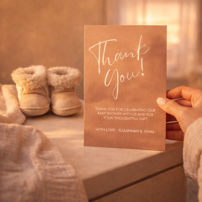 Minimal Neutral Modern Baby Shower Thank You Card Tack Kort (Skapare uppladdad)