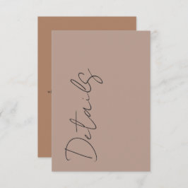 Minimal Neutral Typography Wedding Details Tilläggskort