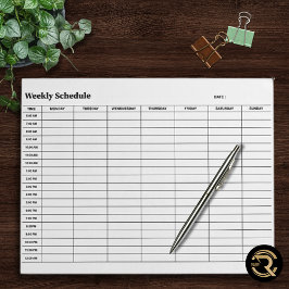 Minimal Neutral Weekly Schedule Anteckningsblock